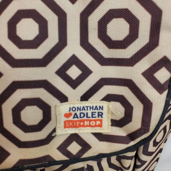 Jonathan Adler Cream Geometric Dash Skip Hop Baby Diaper Messenger bag - Picture 7 of 15